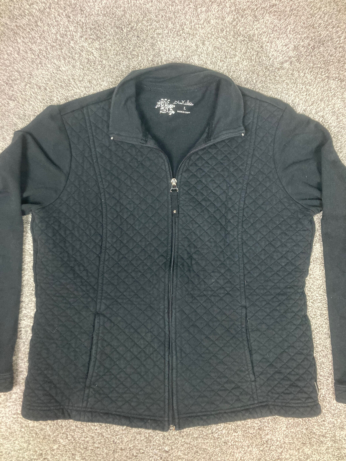 New York Laundry Women’s Black Jacket size Large 100% Cotton