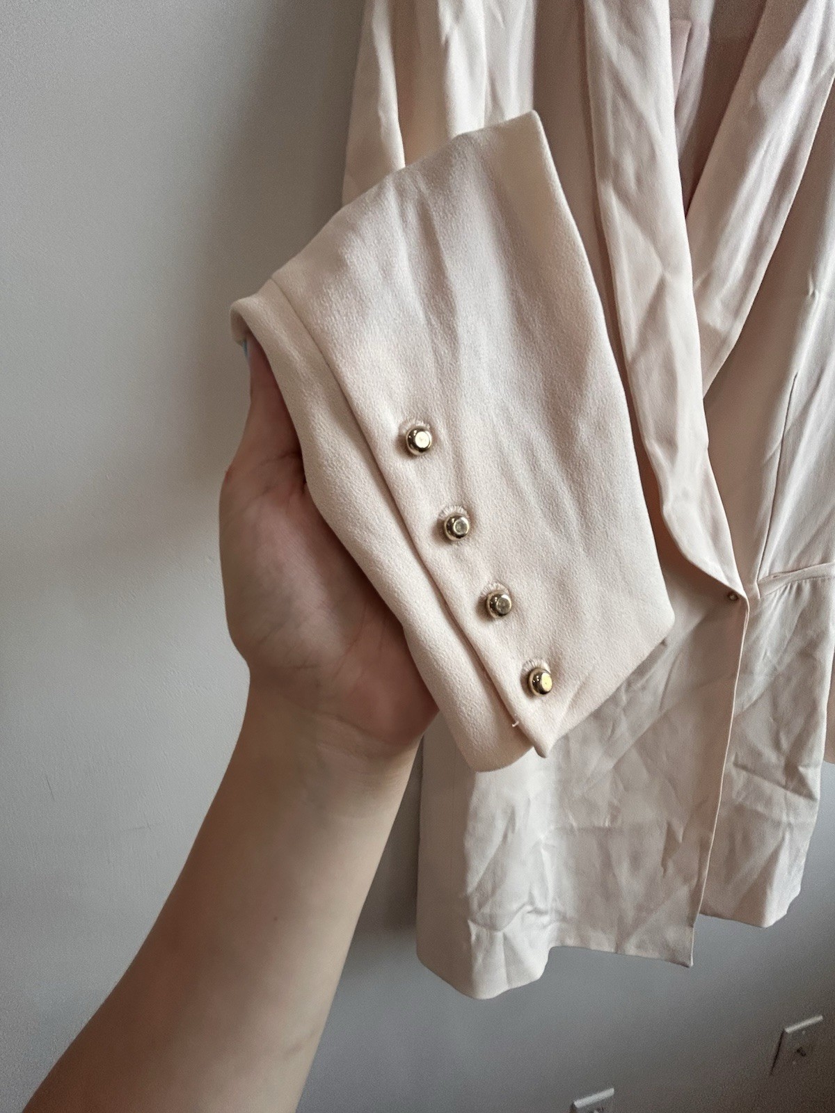 Haute Hippie Cream Longline Drape Blazer Dress Silk S
