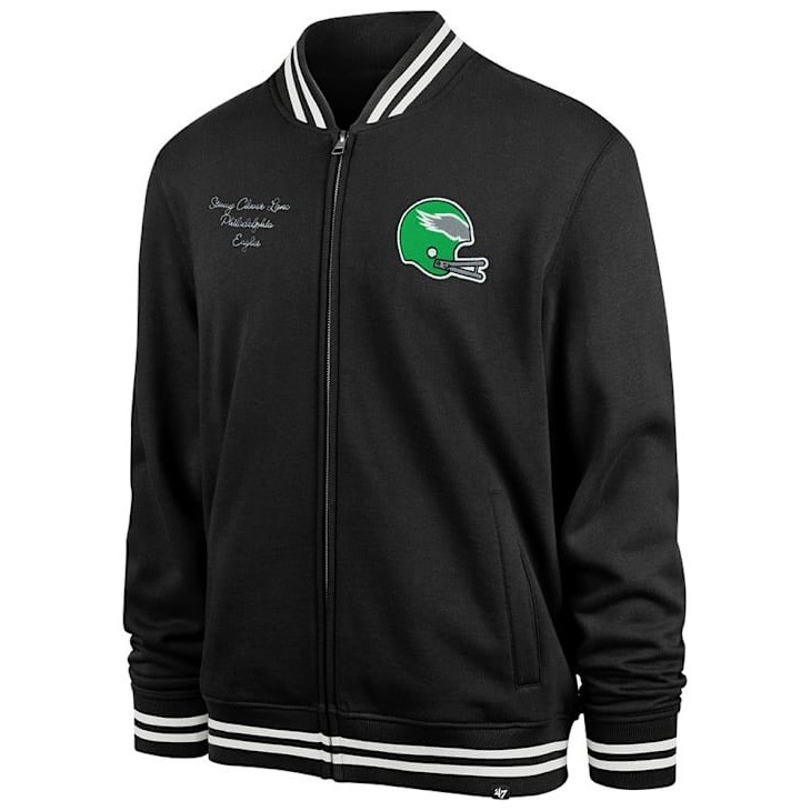 47 Brand Philadelphia Eagles Stoney Clover Lane Varsity Bomber Jacket Small NWT