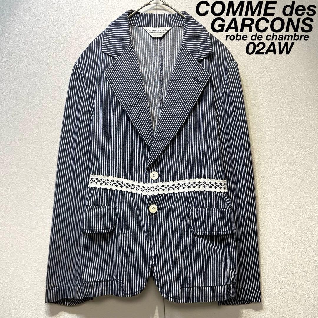 USED RARE 2002 COMME DES GARCONS ROBE CHAMBRE HIGH-QUALITY STRIPED JACKET GOOD