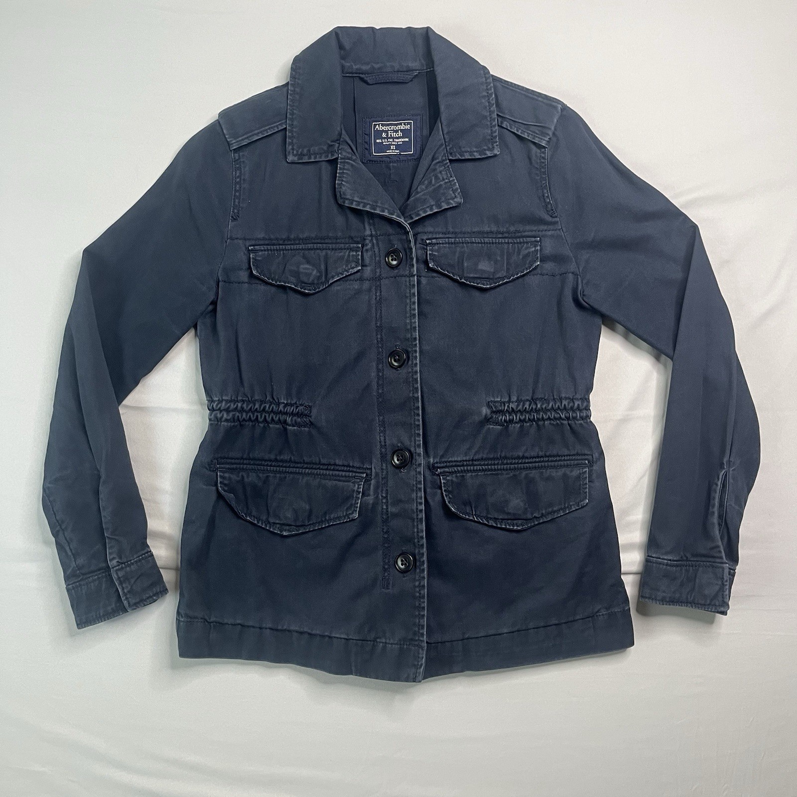Abercrombie & Fitch Women’s X-Small Utility Field Jacket Navy Blue Y2K M-65