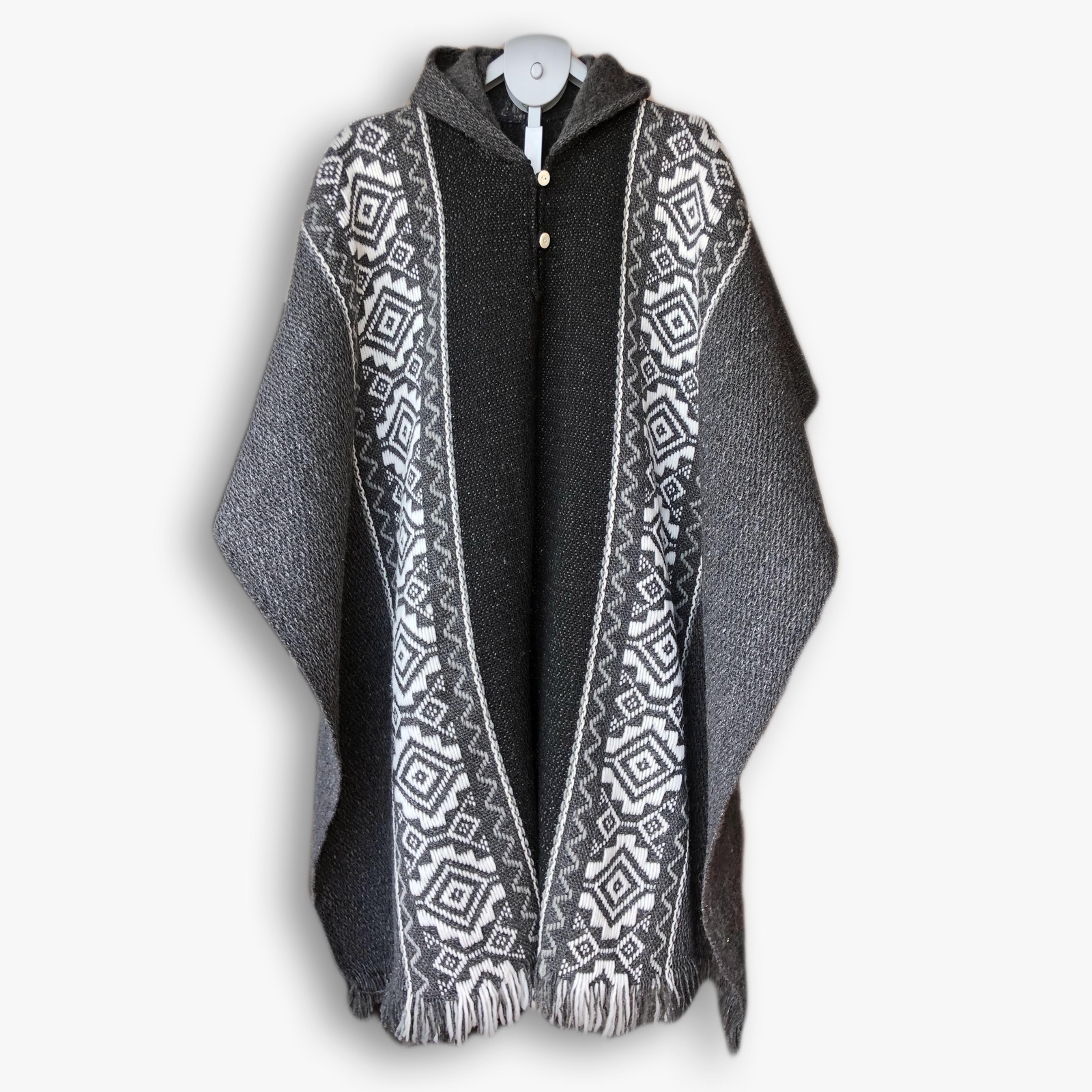LLAMA WOOL MENS UNISEX SOUTH AMERICAN HANDWOVEN PONCHO CAPE COAT JACKET CLOAK