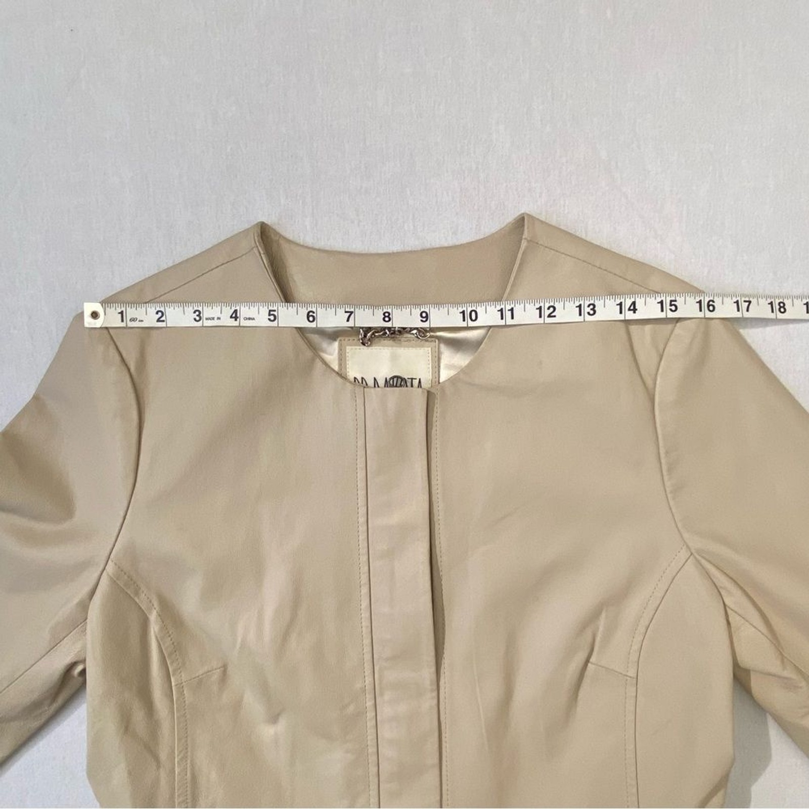 BB Dakota Steve Madden Cream Leather Jacket Minimalist Moto Size S