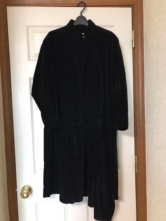 USED COMME DES GARCONS VELOUR DRESS, BLACK. GOOD