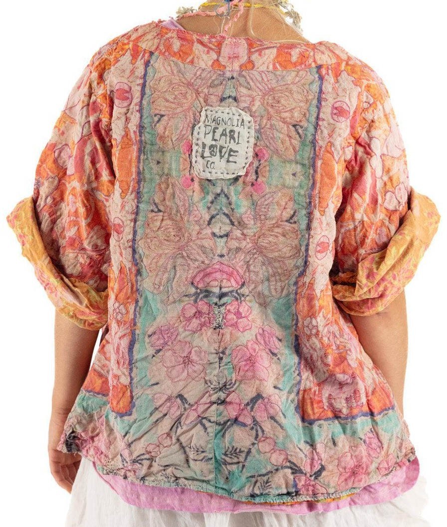 Magnolia Pearl Floral Print Quilted Cotton Isabeau Kimono Jacket (reversible)