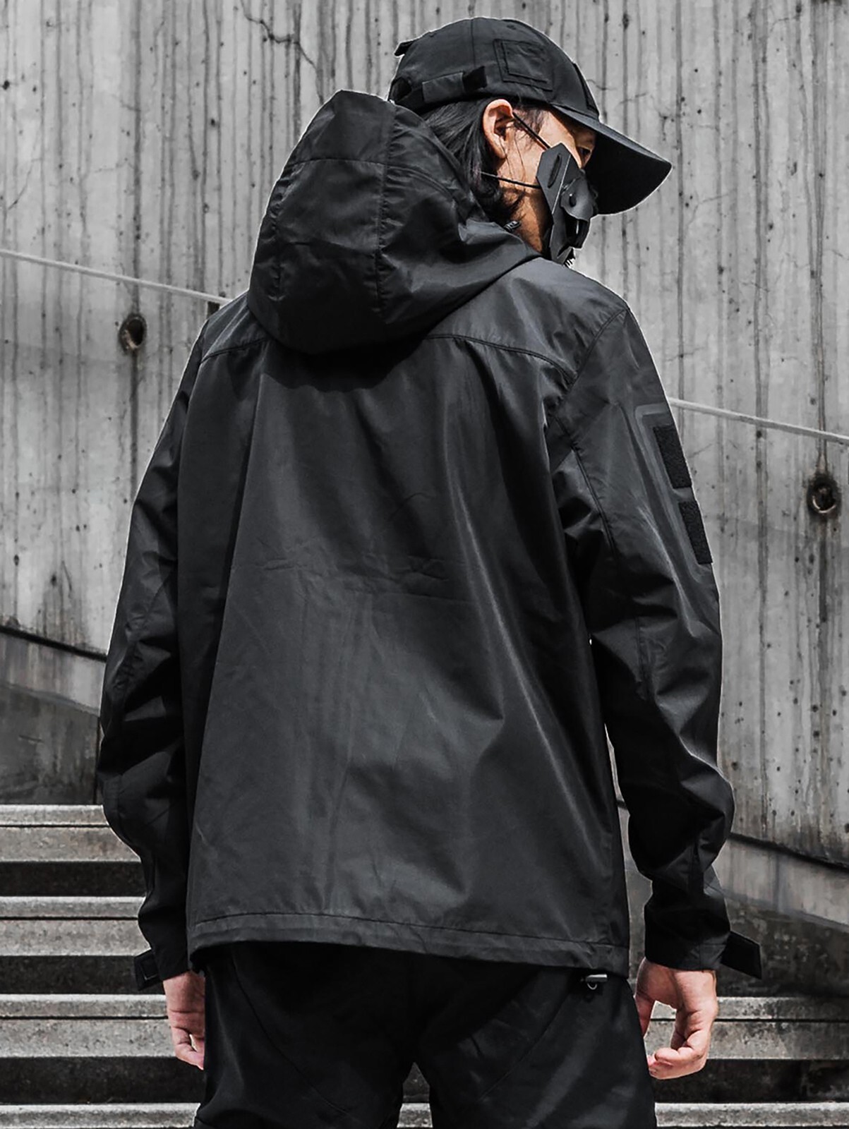 Niepce Black Combat Jacket Techwear Streetwear Windbreaker for Men