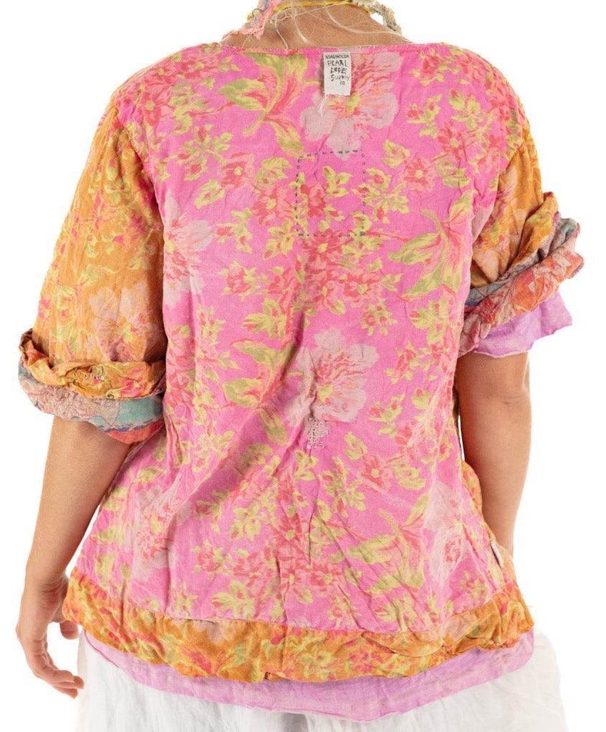 Magnolia Pearl Floral Print Quilted Cotton Isabeau Kimono Jacket (reversible)