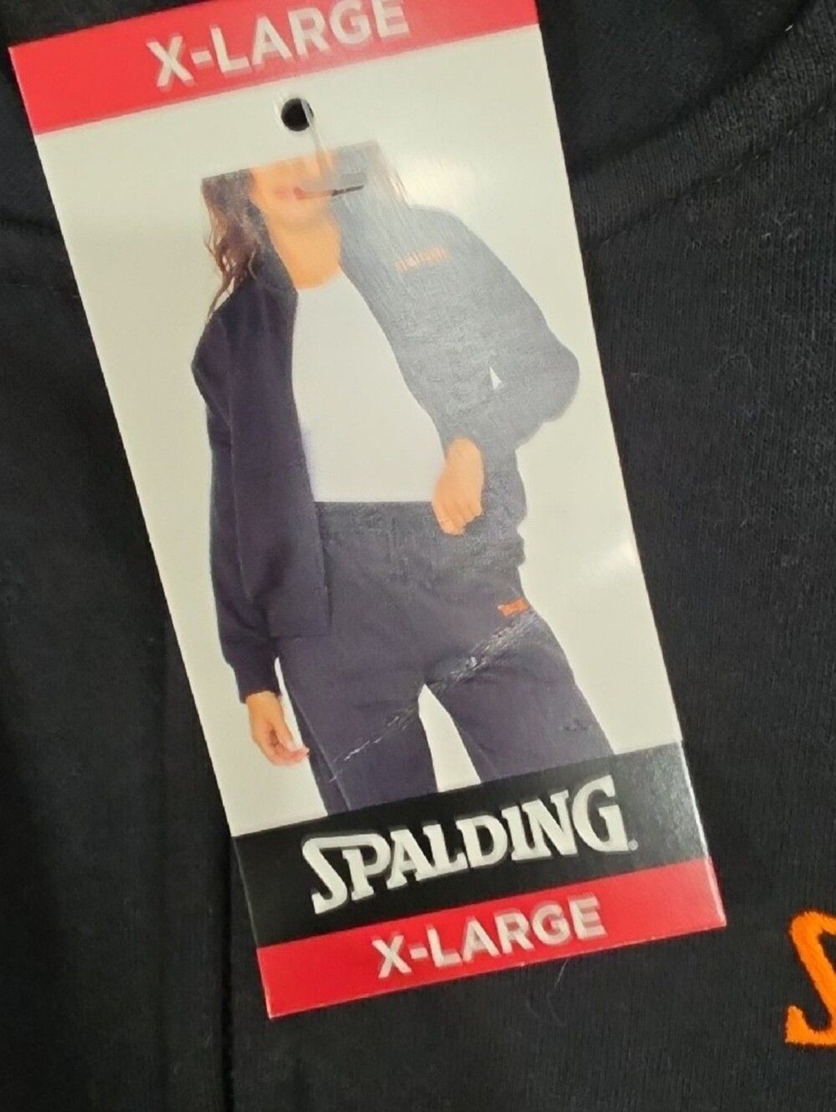 Spalding Black Full-Zip Jacket with Orange Logo