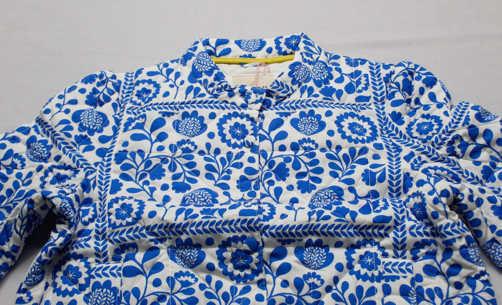 Boden Women’s Plus Highbury Quilted Vine Tile Printed Jacket LB3 Blue Size 1X