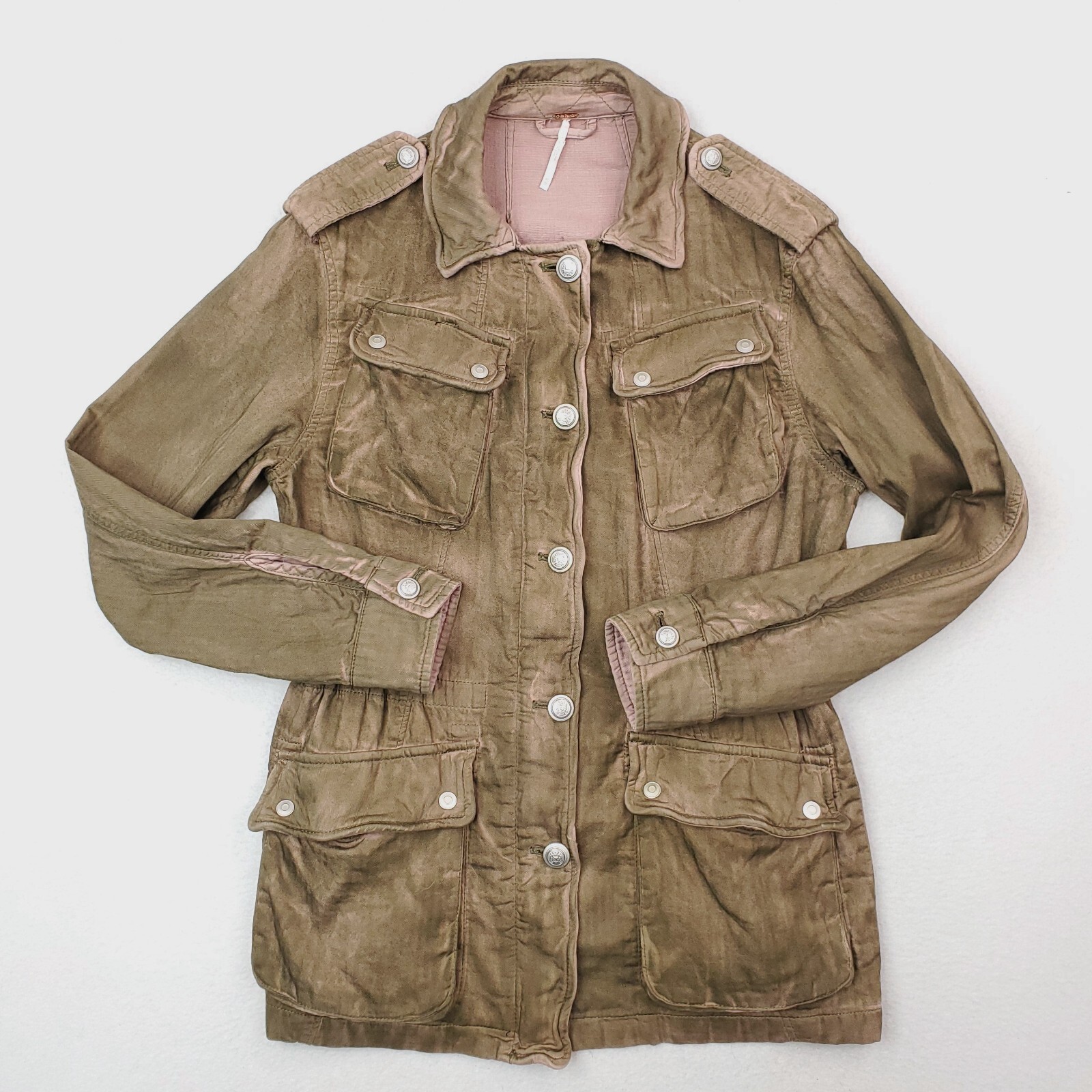 Free People Jacket Womens XS Green Not Your Brothers Surplus Utility Military