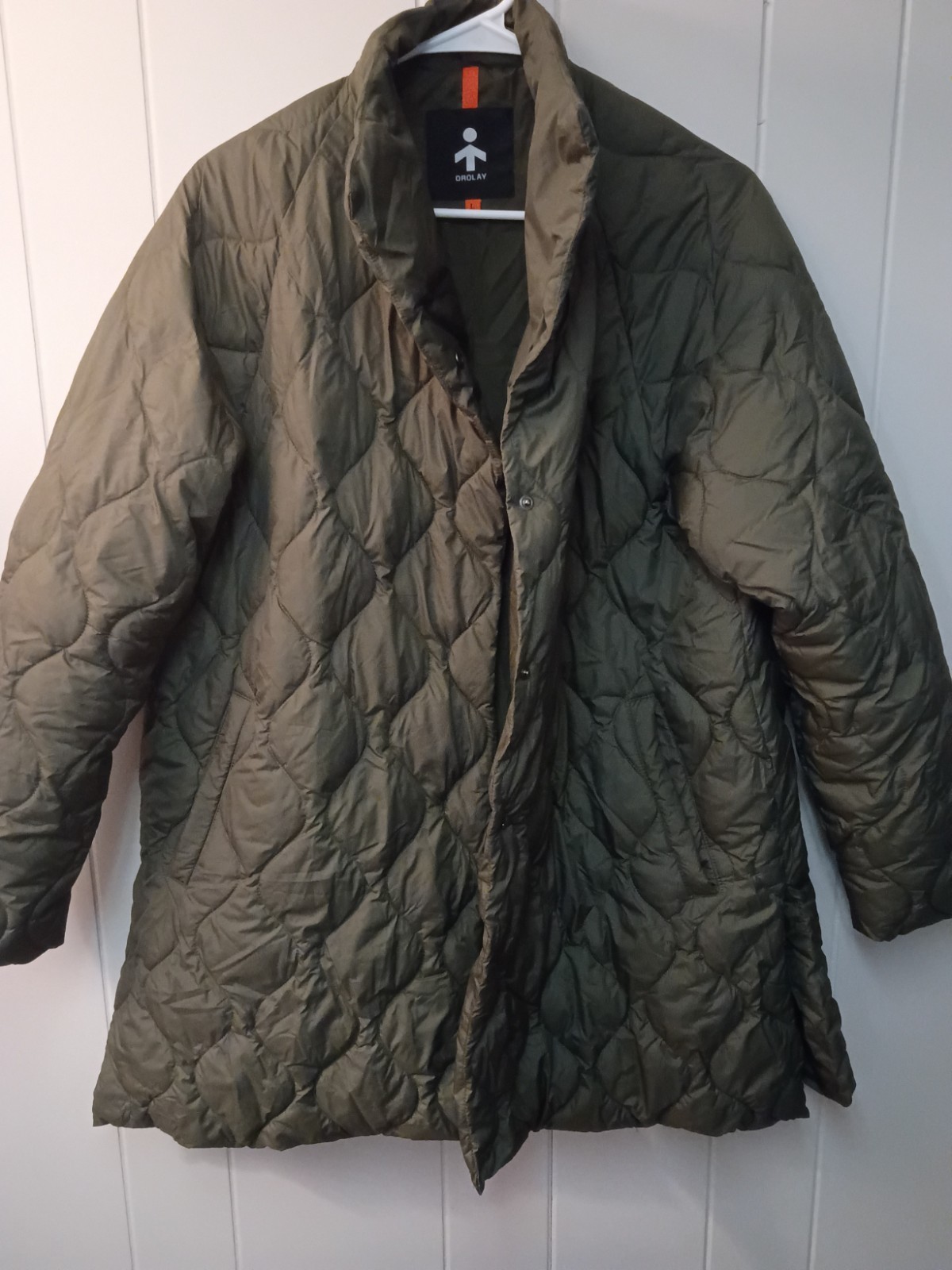 Orolay Button Up Puffer Jacket Green Size Large Unisex Buttons On Right