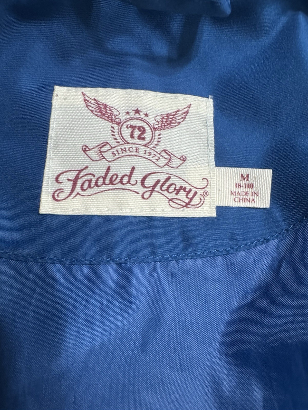 Faded Glory Full Zip Quilted Puffer Women’s Aqua Falls Jacket Size M