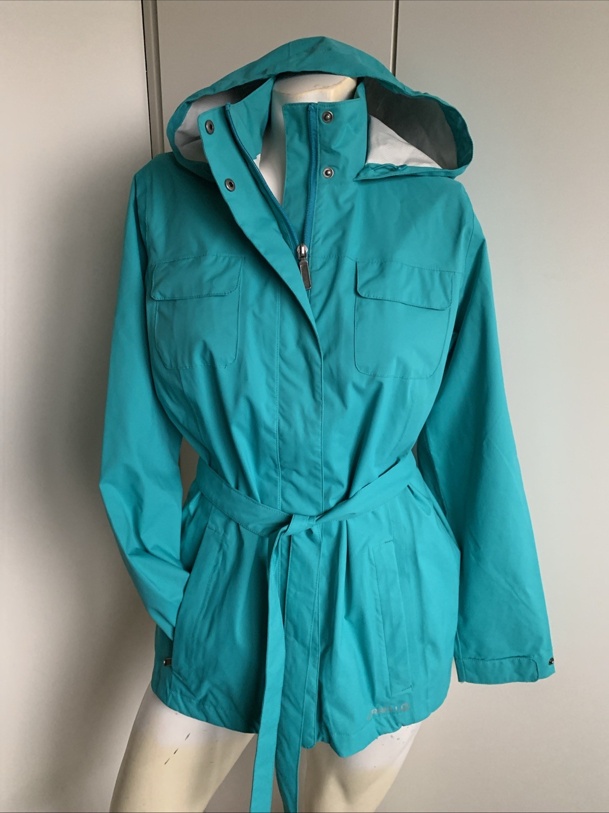 *NWOT* Merrell SelectDryX women’s small teal hooded rain jacket windbreaker