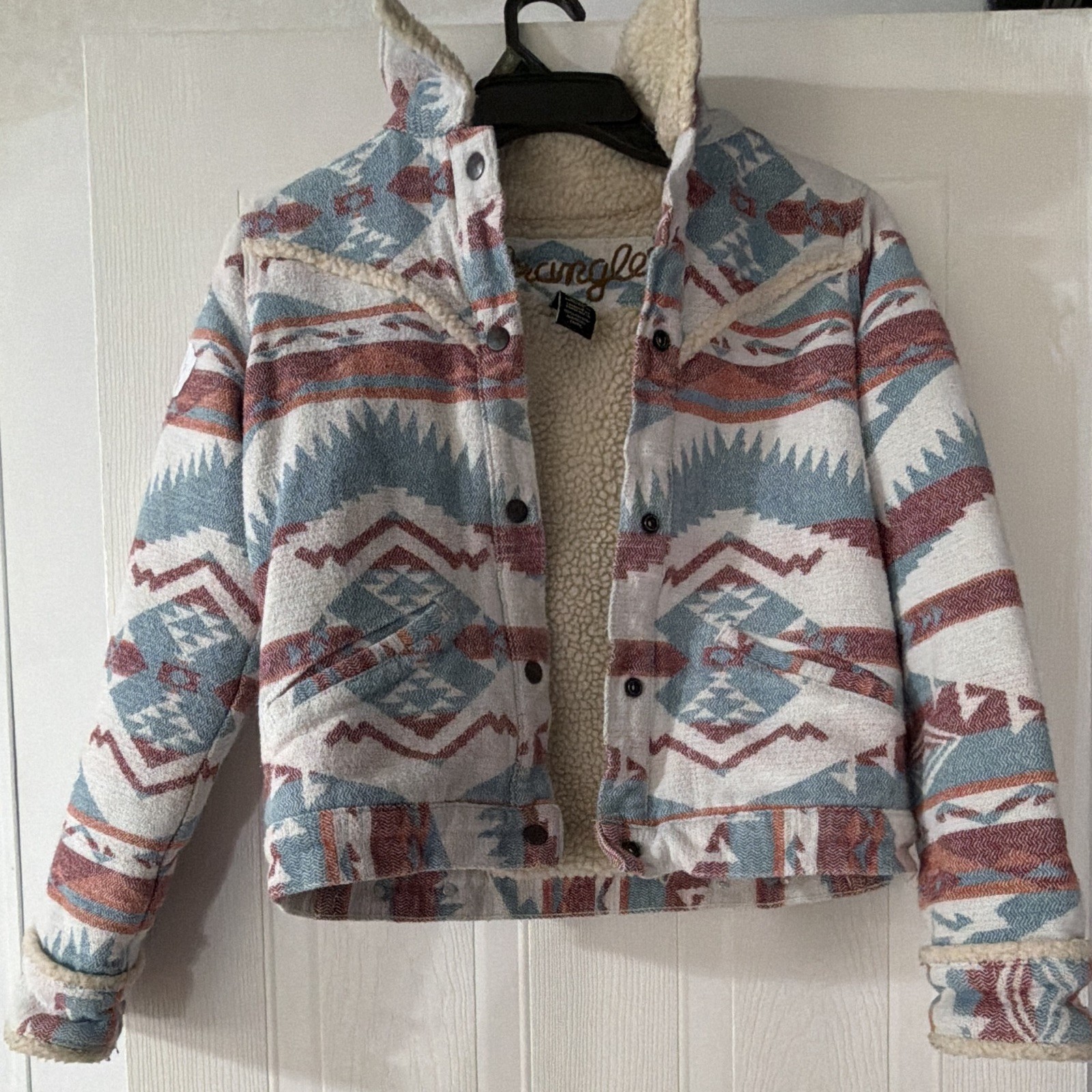 Wrangler Women’s Aztec Southwestern Lined Snap Front Jacket Coat Size S