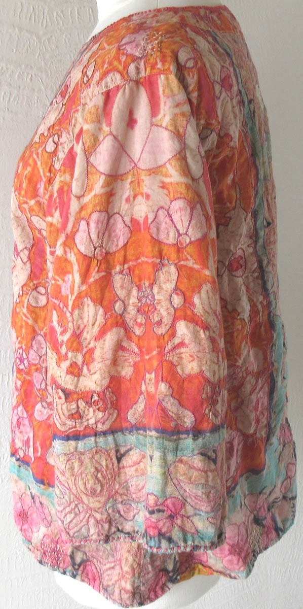 Magnolia Pearl Floral Print Quilted Cotton Isabeau Kimono Jacket (reversible)