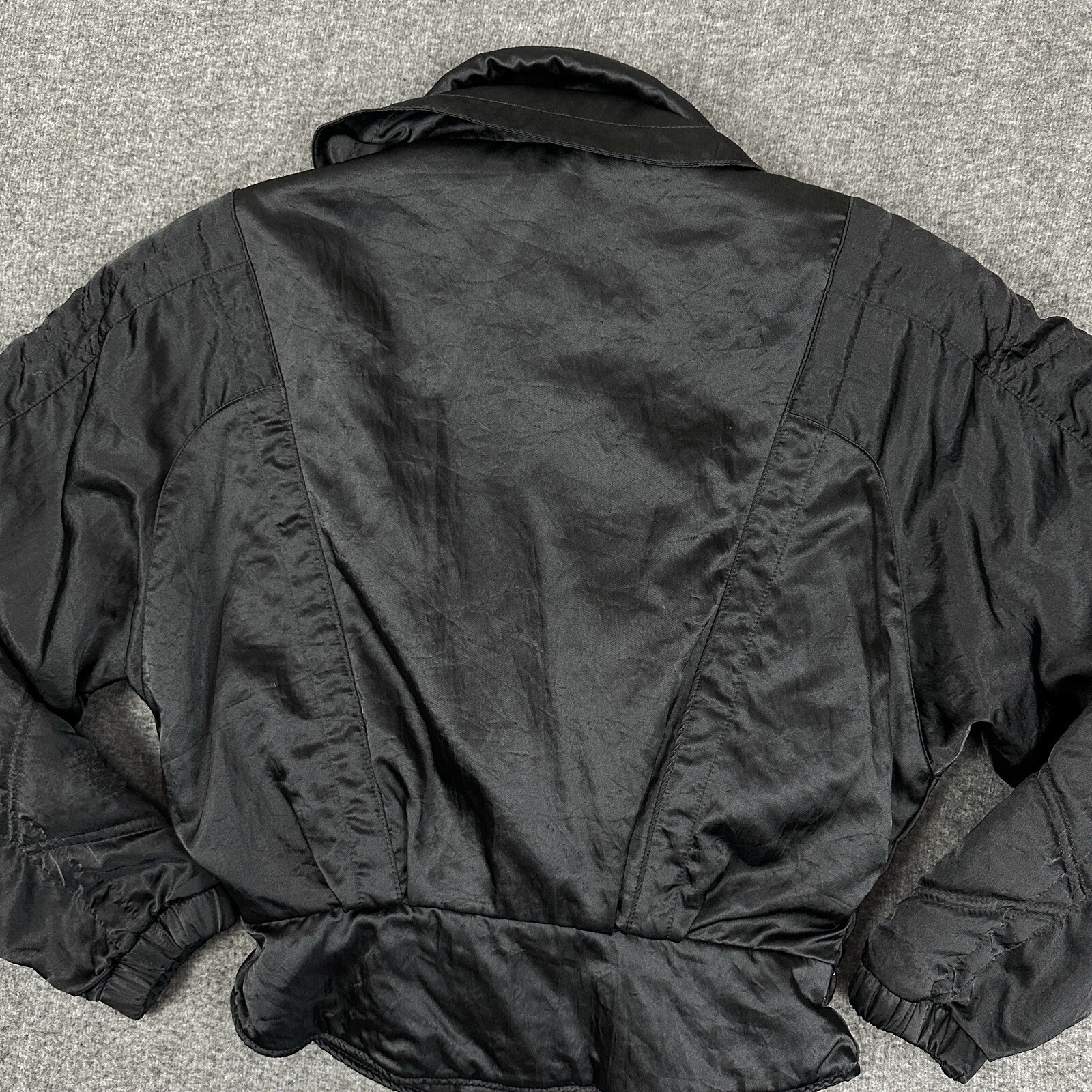 Vintage 1980’s NILS Women’s Batwing Ski Jacket Size 10 Black Nylon Made In USA
