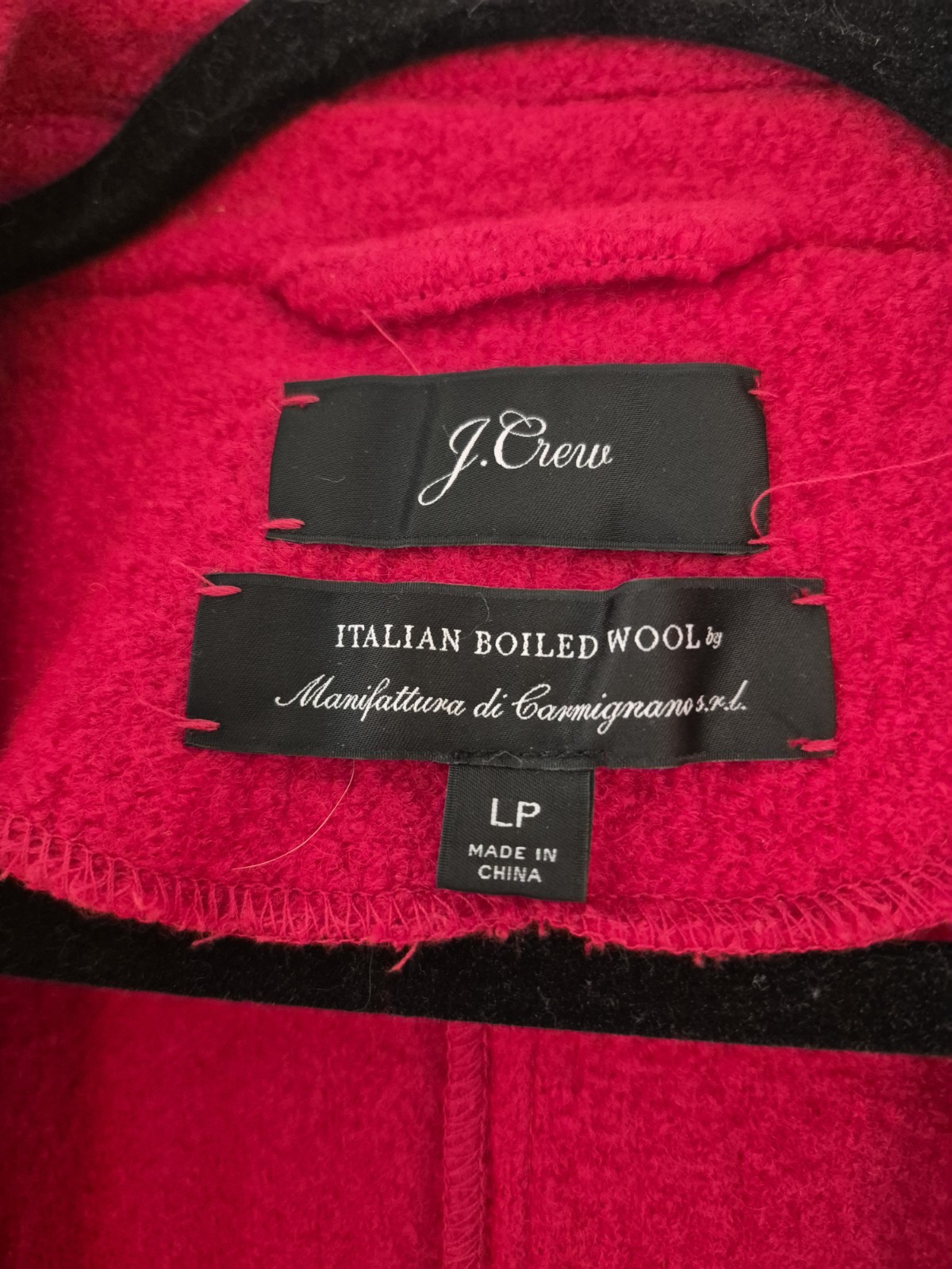 J.Crew Women’s Red Italian Wrap Coat Belted Button Collared Pockets Petite LP