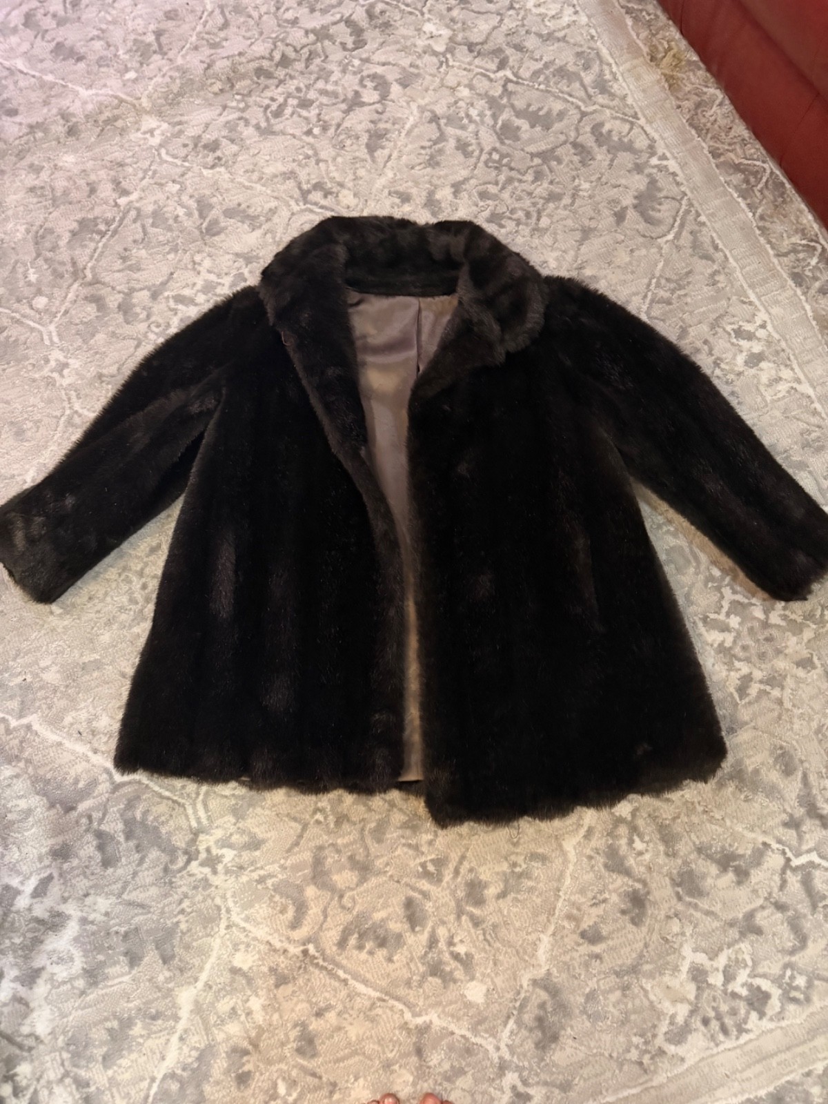 St. Moritz faux fur coat 1950s size 8 women’s dark brown never worn