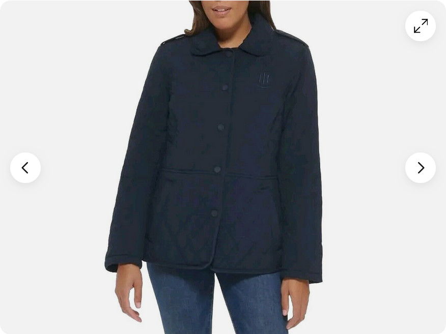 Tommy Hilfiger Diamond Quilted Lighweight Snap Jacket Size L Color Navy