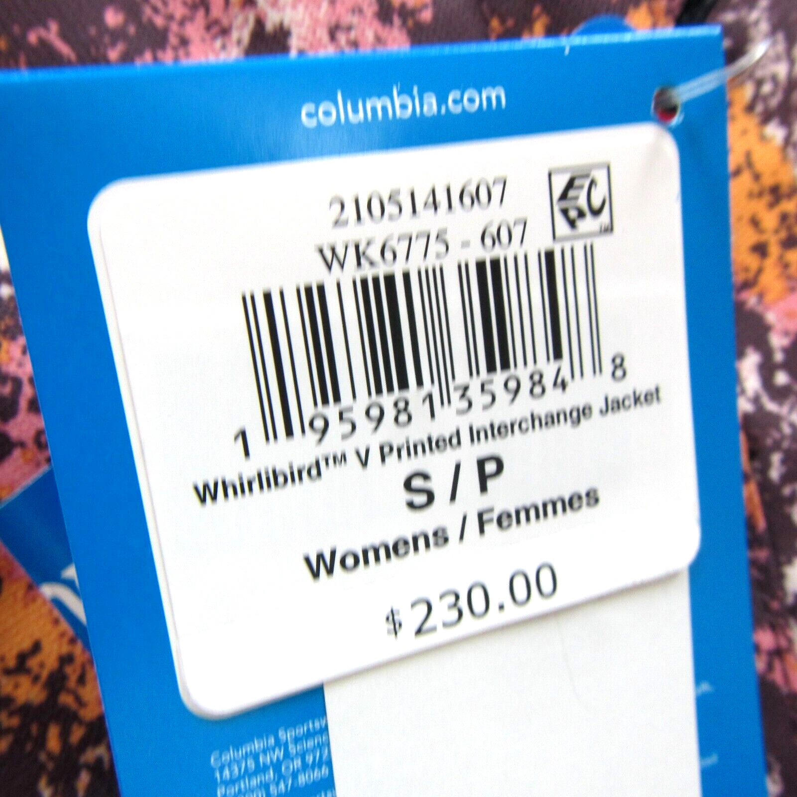 NEW COLUMBIA $230 WOMENS WHIRLIBIRD V PRINTED INTERCHANGE JACKET SMALL SKI SNOW