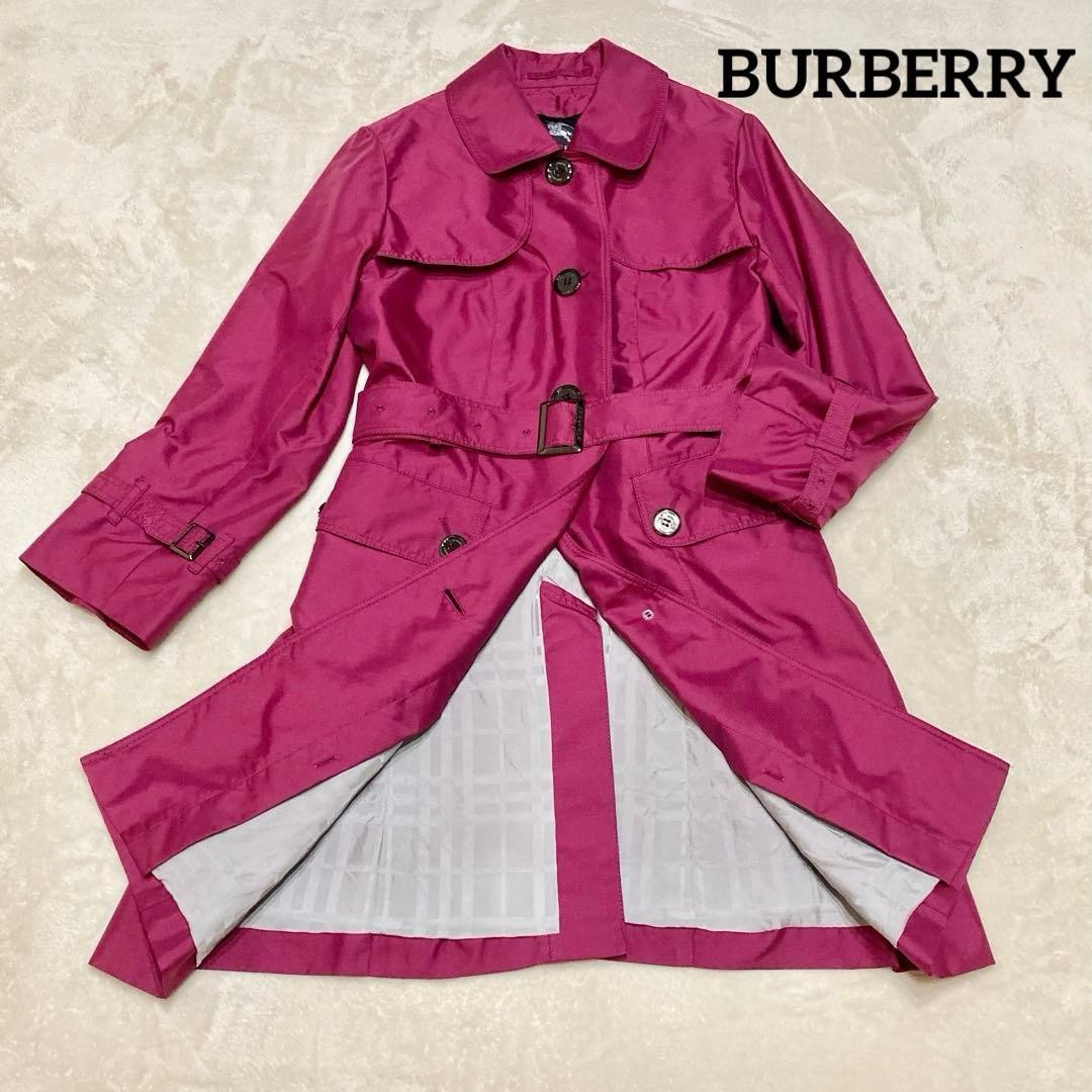 Burberry London Belted Trench Coat Long Coat Purple Size 44