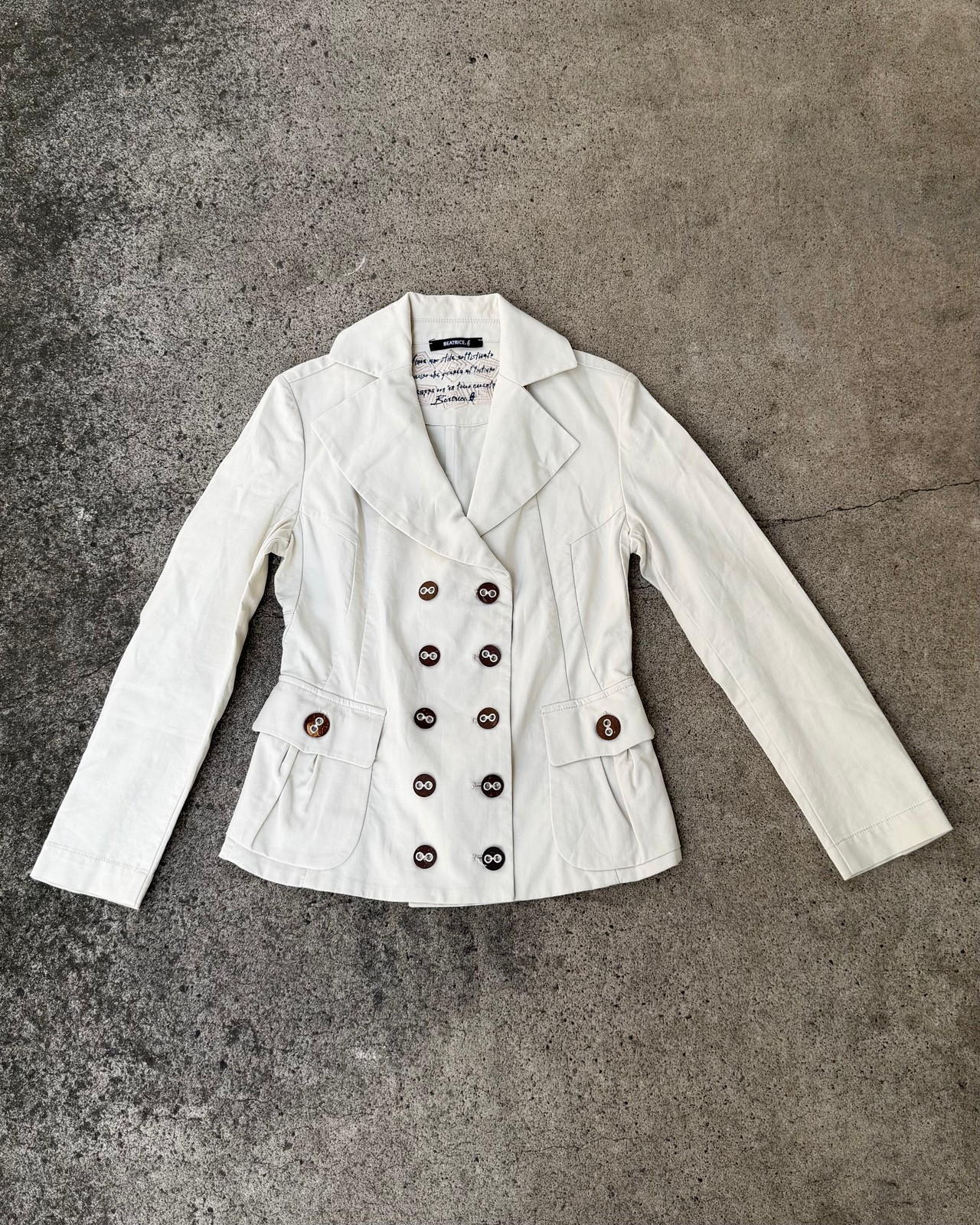 BEATRICE .b White Cotton Double Breasted Cropped Jacket Women Made in Italy M/S