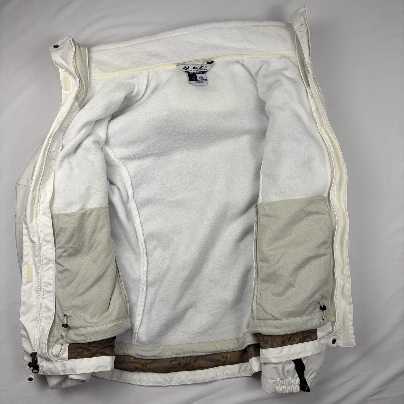 Columbia women’s Interchange Jacket XL White Waterproof Ski Snow Hooded Coat