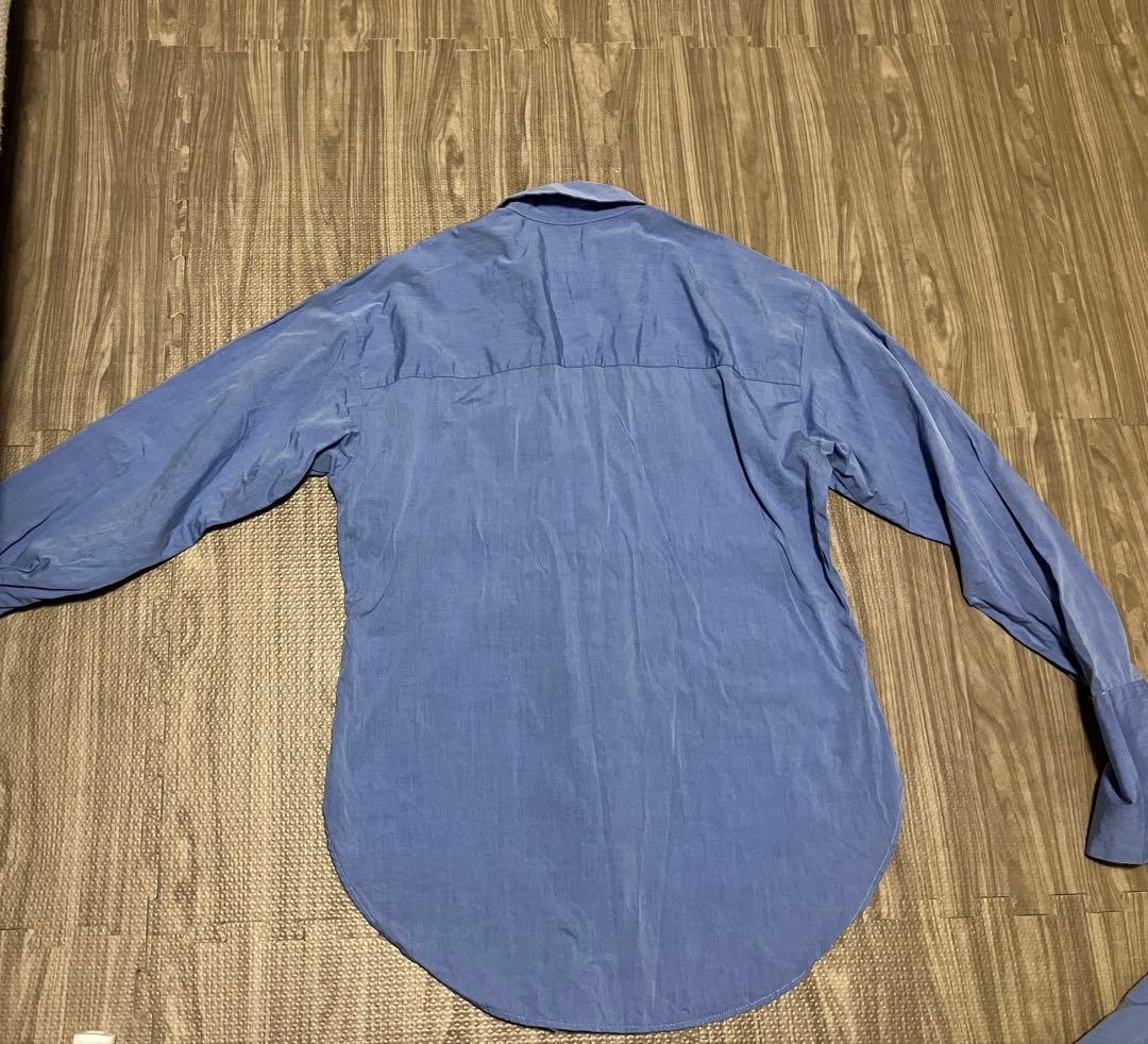 NORMA KAMALI Blue Shirt Skirt Set M Size Long Sleeve Vintage