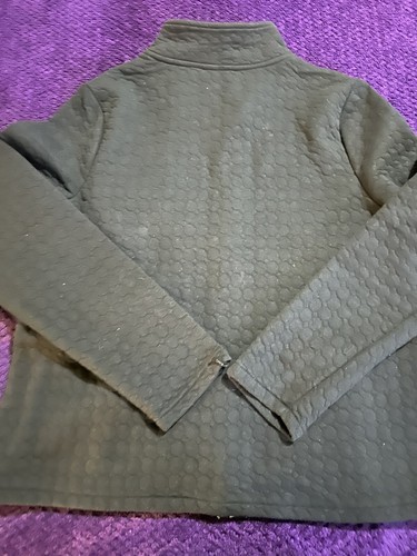 Kim Rogers Women Black Zip Front Stand Up Collar long Sleeve Quilted Jacket L