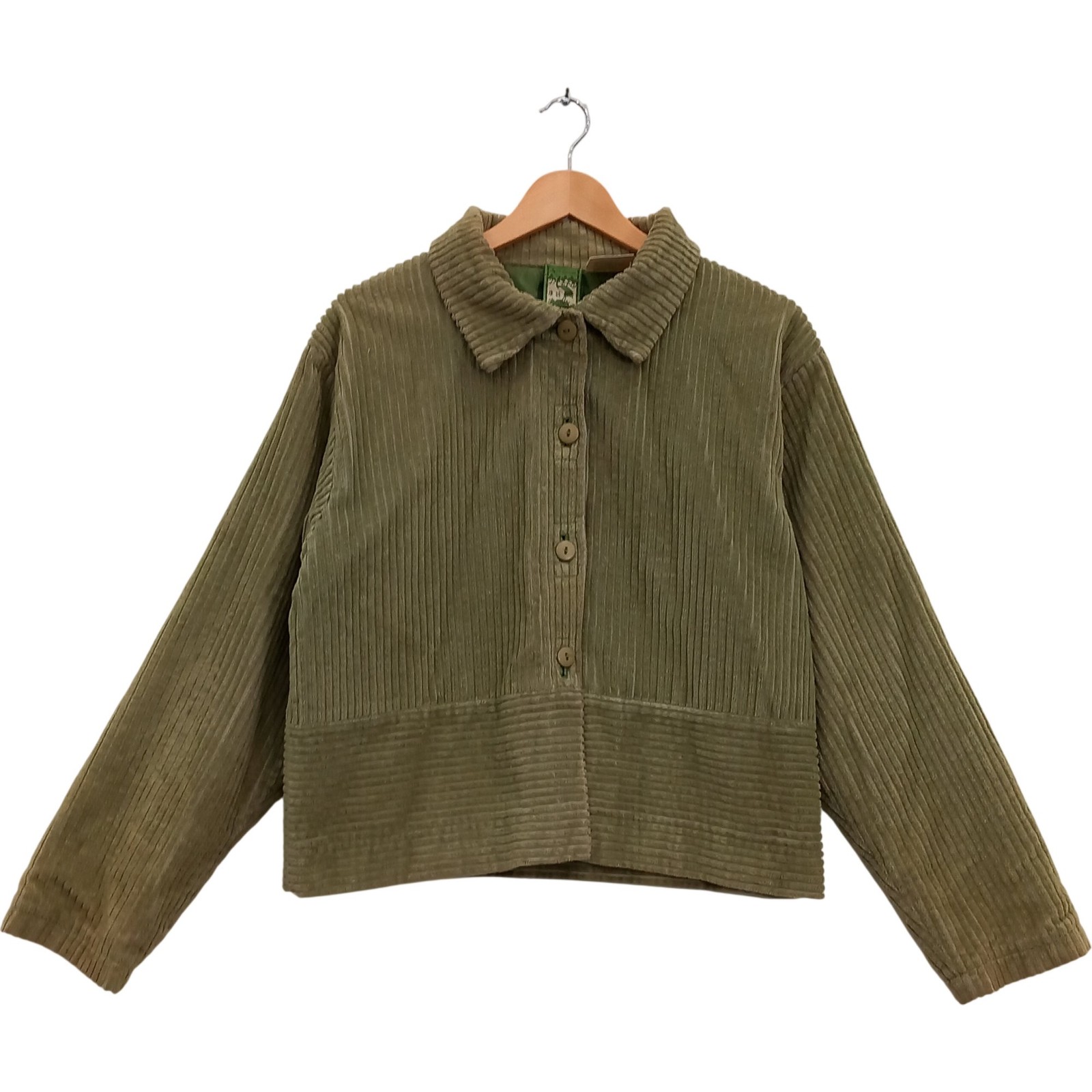 April Cornell Jacket S Green 100% Cotton Corduroy Button Womenswear – Preloved
