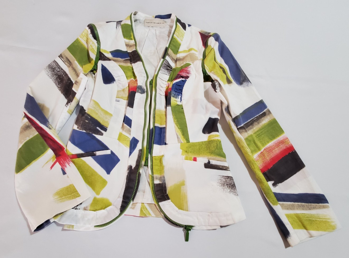 Purificacion Garcia Blazer Women Size 42 Multicolor Full Zip Lined Made in Spain