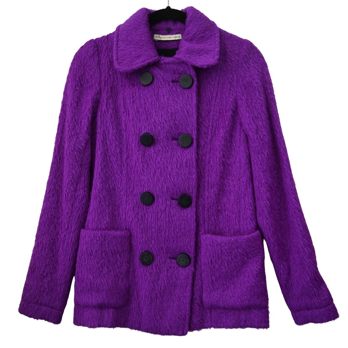 Balenciaga.Paris Purple Alpaca Blend Fur Coat Size FR 36 / Approx. US 4