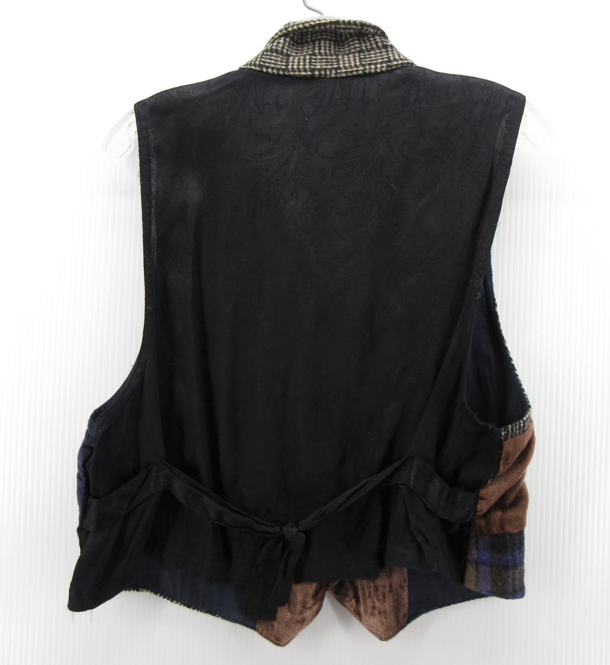 VINTAGE April Cornell Waistcoat Vest Women Small Purple Velour Wool Patchwork *