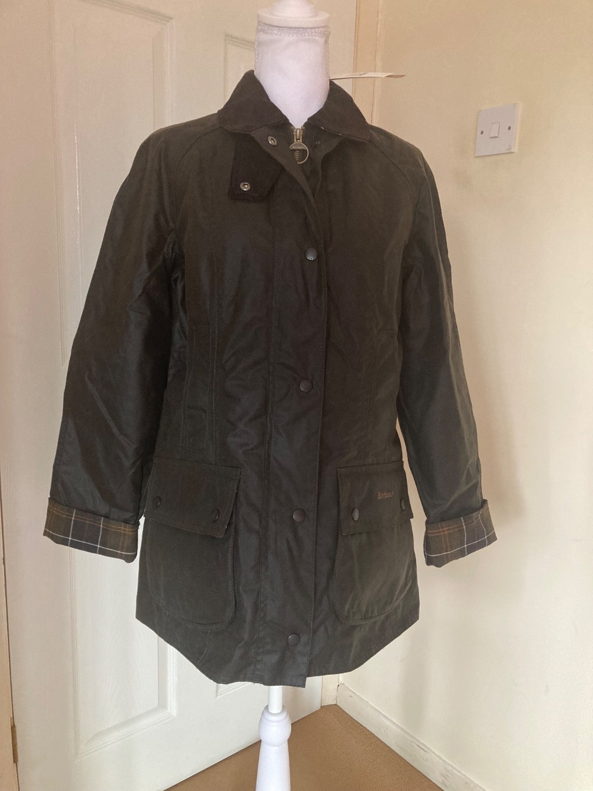 Barbour Classic Olive beadnell wax jacket coat size 10 BNWT